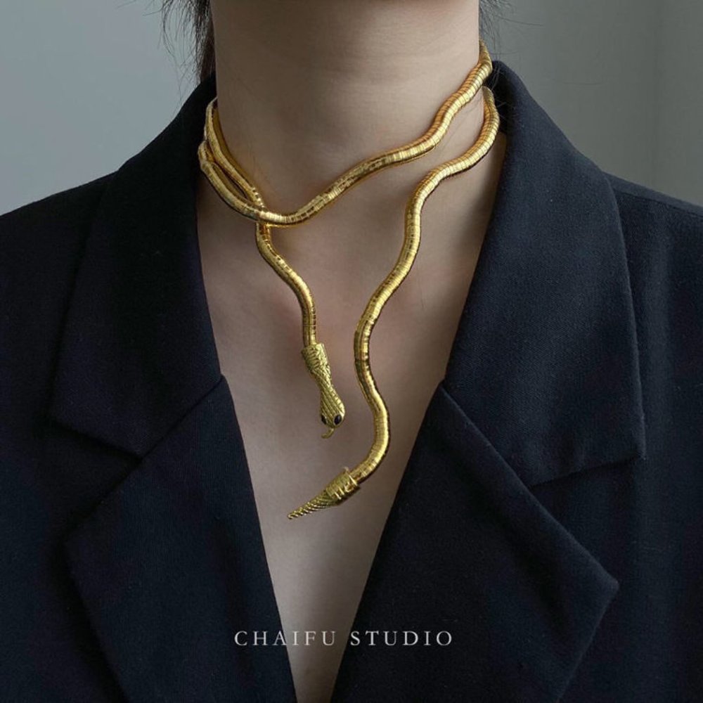 Chaifu Studio Gold Snake Necklace